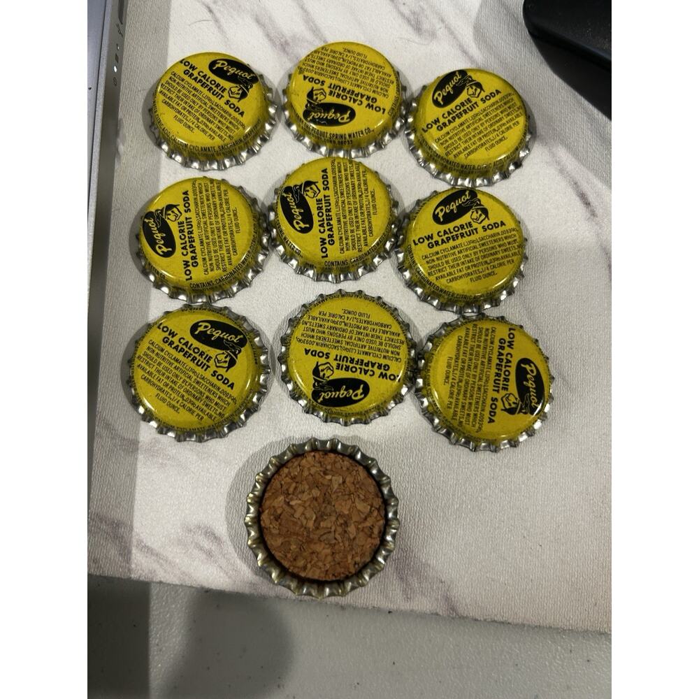 Vintage Pequot Low Calorie Grapefruit Soda Cork Bottle Caps lot New London CT